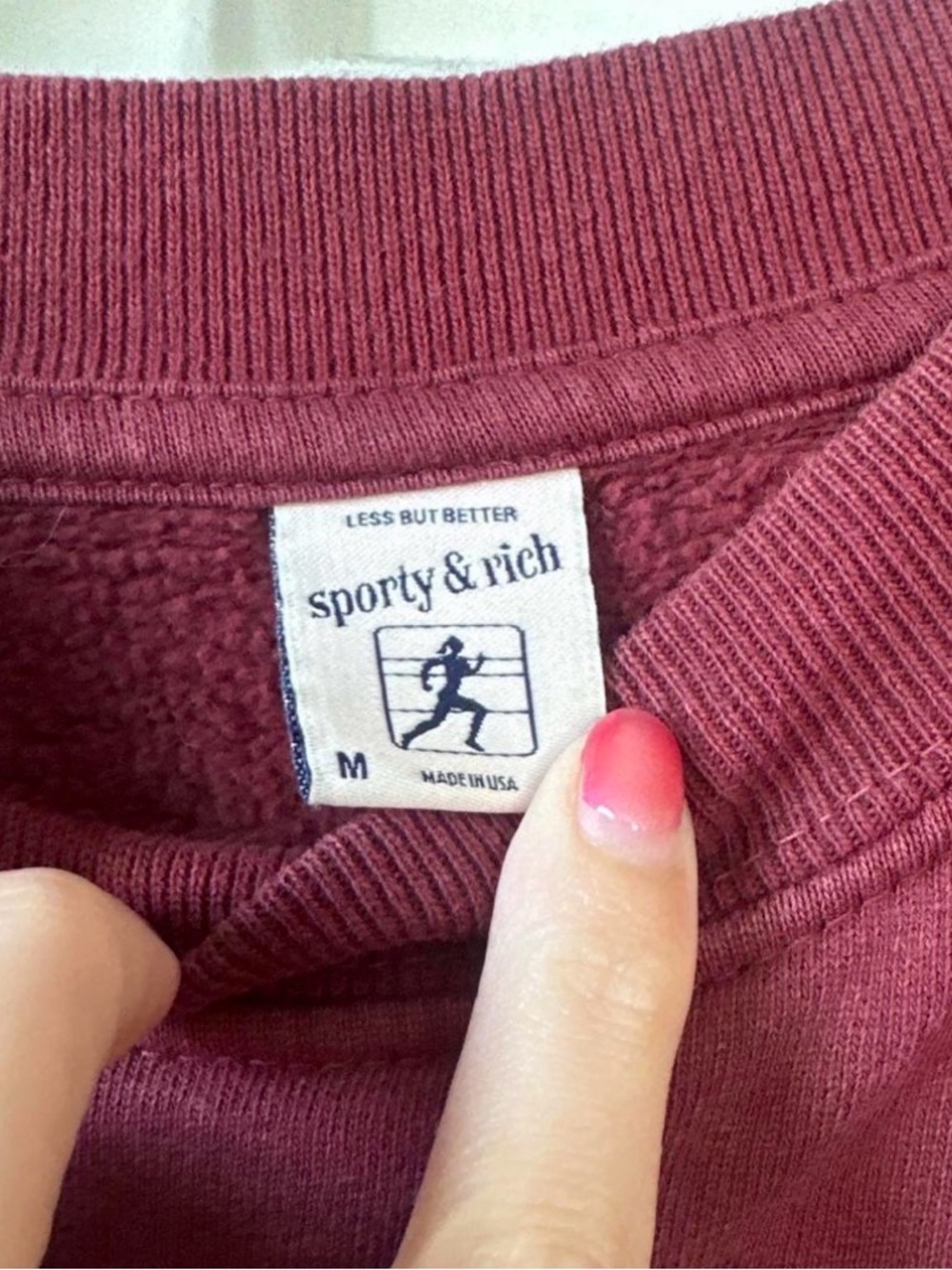 Sporty & Rich Maroon Crewneck Sweatshirt - Picture 2 of 3